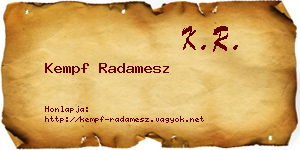 Kempf Radamesz névjegykártya